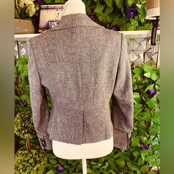 Ashro Women’s Tweed 5 Button Wool Blend Gray/Black Blazer Size 8 - Picture 6 of 13